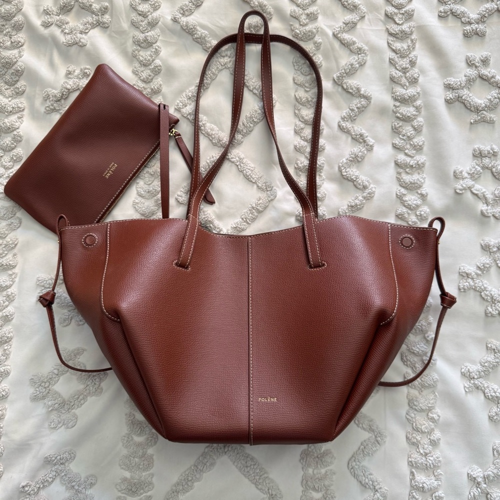 Polene Cyme Mini Textured Cognac